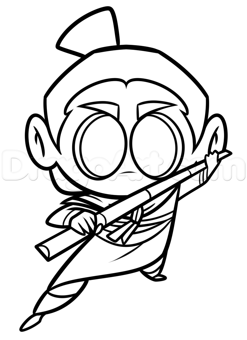 808x1114 How To Draw A Monk, Step