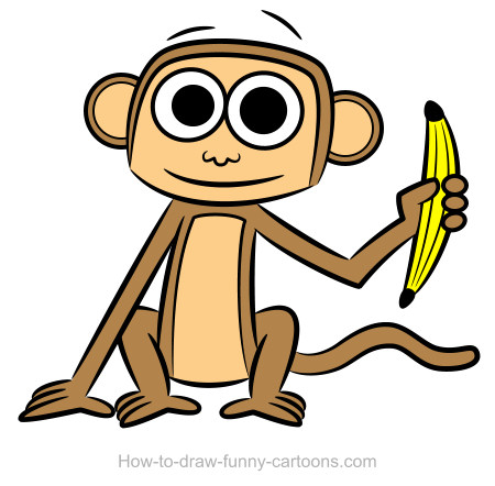 450x442 Great How To Draw A Cartoon Monkey In A Few Easy Steps Easy
