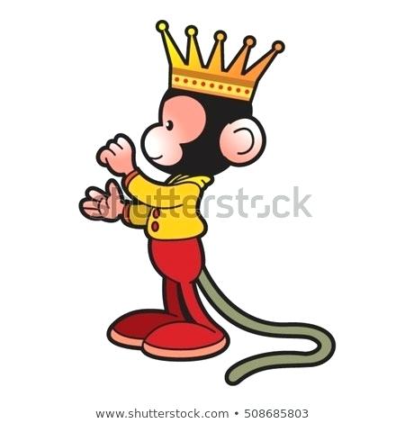 450x470 Baby Monkey Drawing Colorful Baby Monkey With Crown Vector Drawing