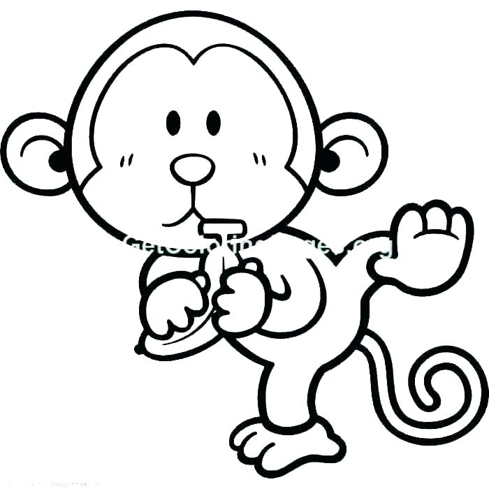 700x700 Cartoon Monkey Coloring Pages Monkey Drawing Cute Cute Monkey