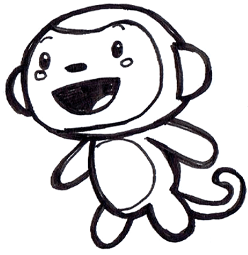 350x359 Monkey Drawing Free Download Clip Art