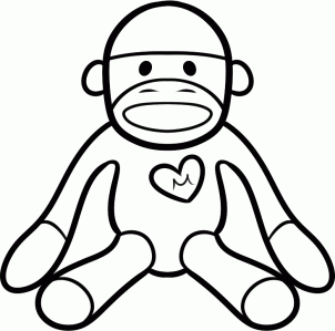 302x299 How To Draw A Sock Monkey How To Draw In Monkey Drawing