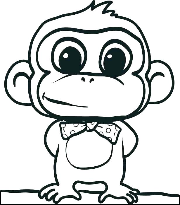 616x700 Cute Monkey Drawing Monkey Cute Monkey Drawings Cartoon