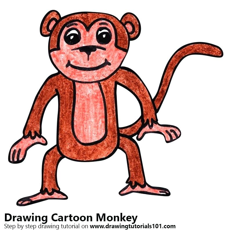 800x800 Easy Cartoon Monkey Cute Drawings Of Monkeys How To Draw A Cartoon