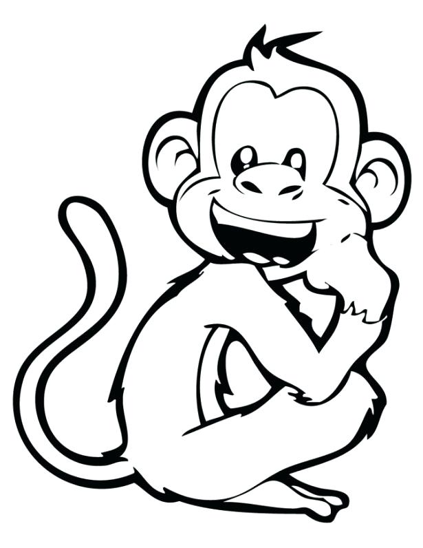 615x796 Easy Pictures Of Monkeys To Draw Monkey Drawing Easy Monkey