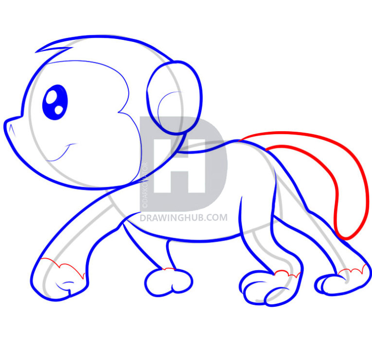 765x720 How To Draw A Monkey For Kids, Step