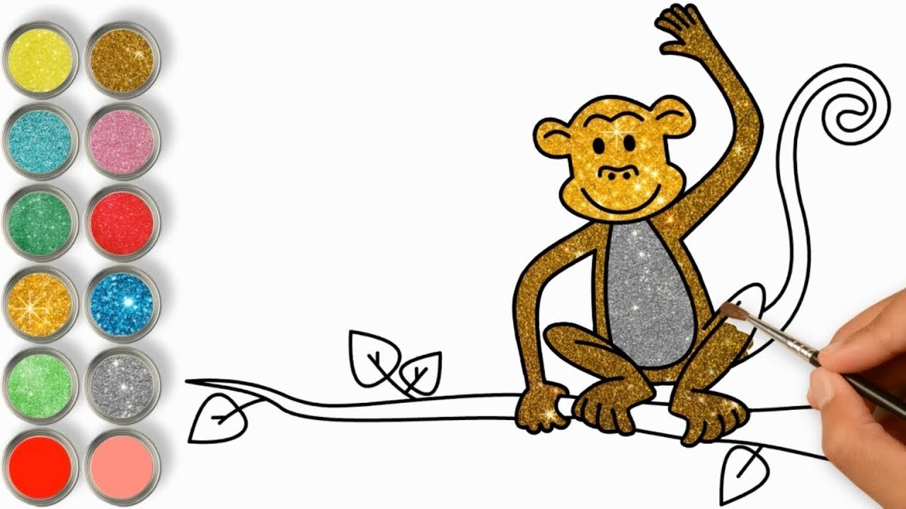 1280x720 How To Draw A Monkey For Kids Drawing And Coloring For Kids
