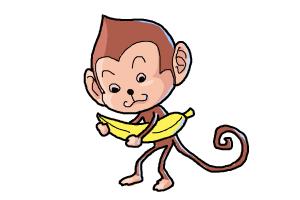 300x200 How To Draw A Monkey For Kids