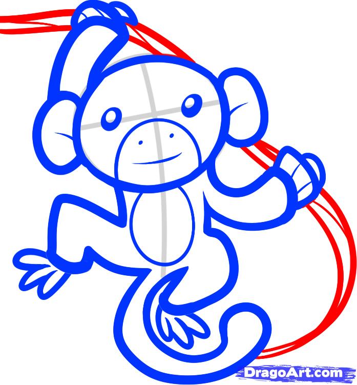 697x751 How To Draw An Ape For Kids, Step