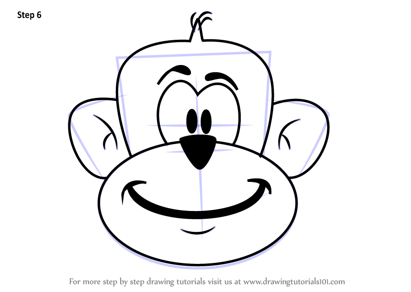 848x602 Learn How To Draw A Monkey Head For Kids