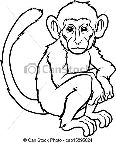382x470 Monkey Drawing Clipart