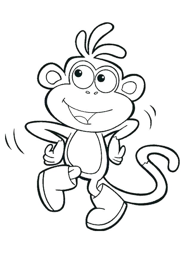 607x850 Monkey Drawing Cute Monkey Coloring Pages Naughty And Cute Animal