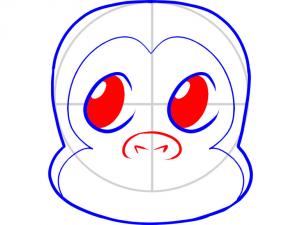 302x225 How To Draw A Monkey Face, Step