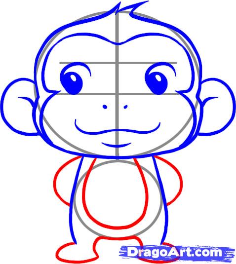 478x535 How To Draw A Simple Monkey, Step