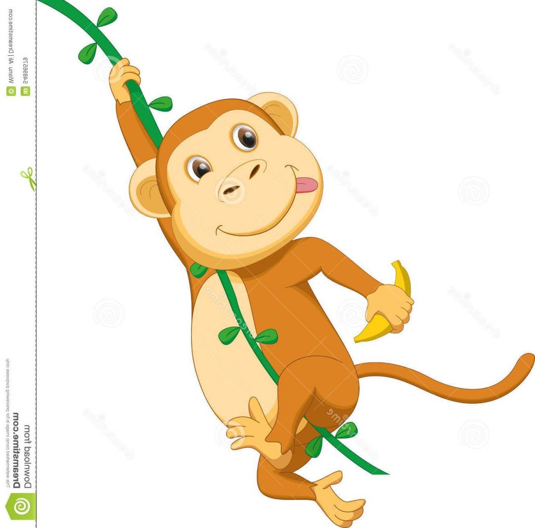 1084x1071 Monkey Drawing On A Tree Outline Sketch Cute Step Easy
