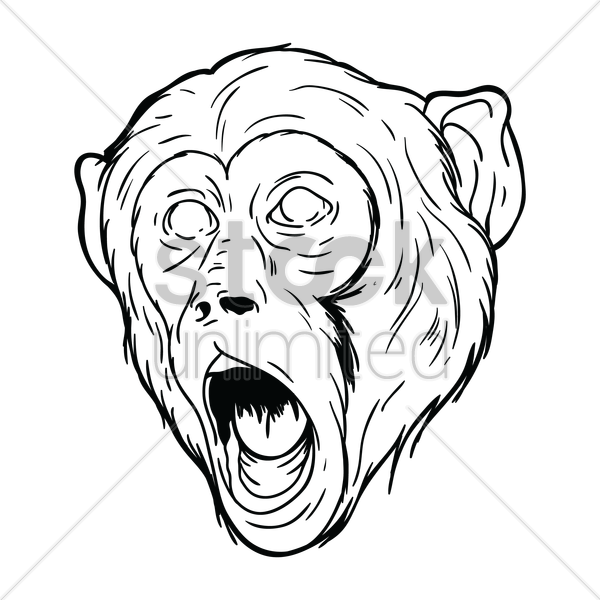 600x600 Free Monkey Face Vector Image