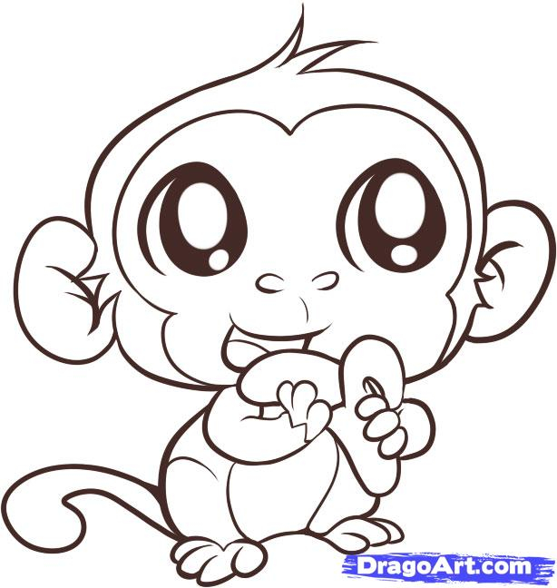 614x648 How To Draw A Monkey Face Download