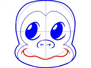 302x225 How To Draw A Monkey Face, Step