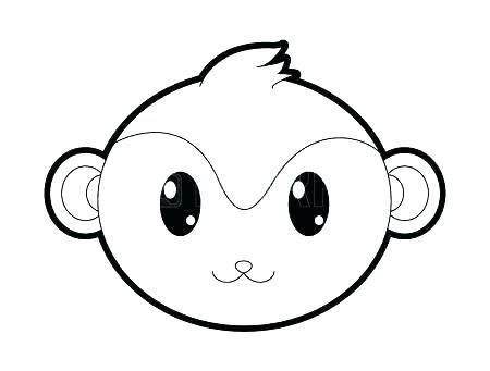 450x341 Monkey Face Outline Of Cute Monkey Face Outline