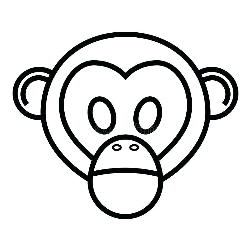 800x800 Monkey Face Outline Sock Monkey Face Outline Free Coloring Pages