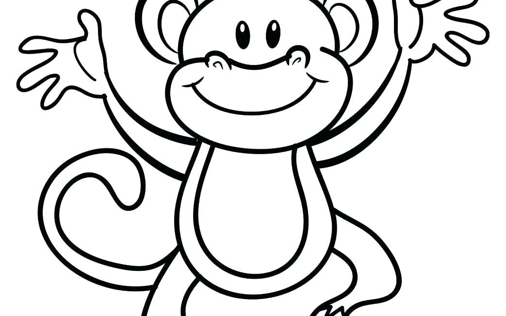 1043x652 Free Cute Monkey Coloring Pages Sock Monkey Coloring Pages Monkey