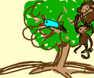300x250 How To Draw A Cartoon Monkey Hanging From A Tree