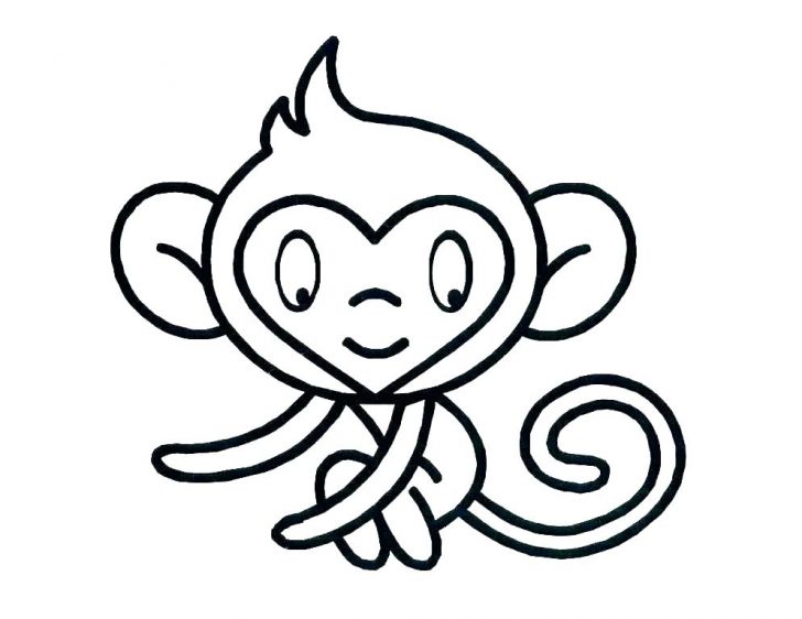 Monkey Hanging From Tree Drawing | Free download on ClipArtMag