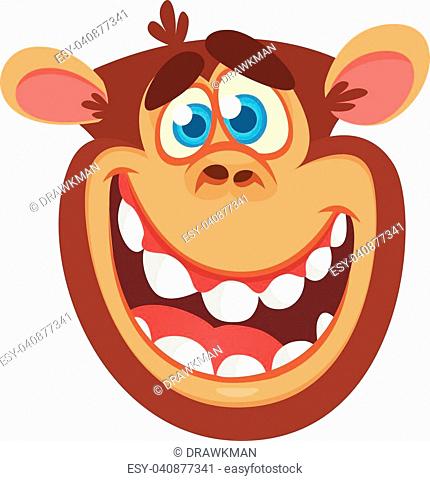 430x481 Monkey Face Cartoon Head Drawing Flat Stock Photos And Images