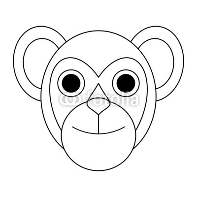400x400 Monkey Head Cartoon Isolated Black And White Buy Photos Ap