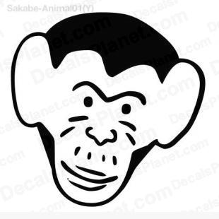 310x310 monkey head drawing decal, vinyl decal sticker, wall decal