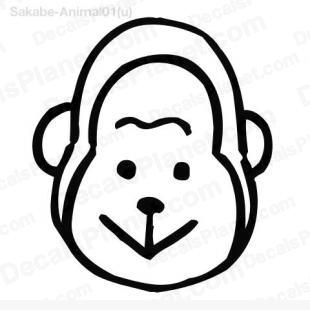 310x310 monkey head drawing decal, vinyl decal sticker, wall decal