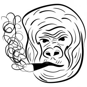 300x300 Top Vector Design Monkey Head Wearing Sunglasses Who Were Smoking