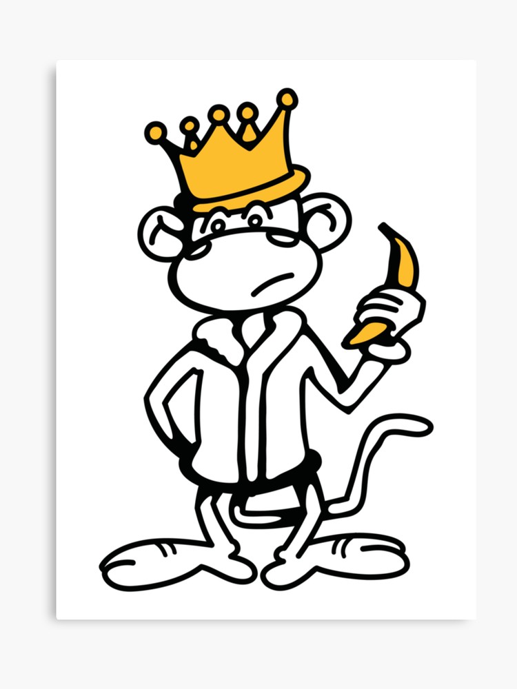 750x1000 Monkey King With Banana And Crown Canvas Print