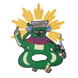 300x300 shining green monkey heart embroidery patch sew on patch monkey