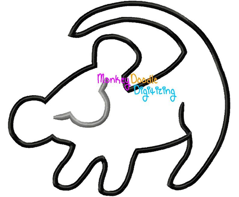 794x654 Simba Silhouette Lion King Embroidery Machine Applique Etsy