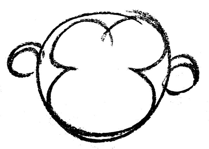 728x521 How To Draw A Cartoon Monkey Face Steps