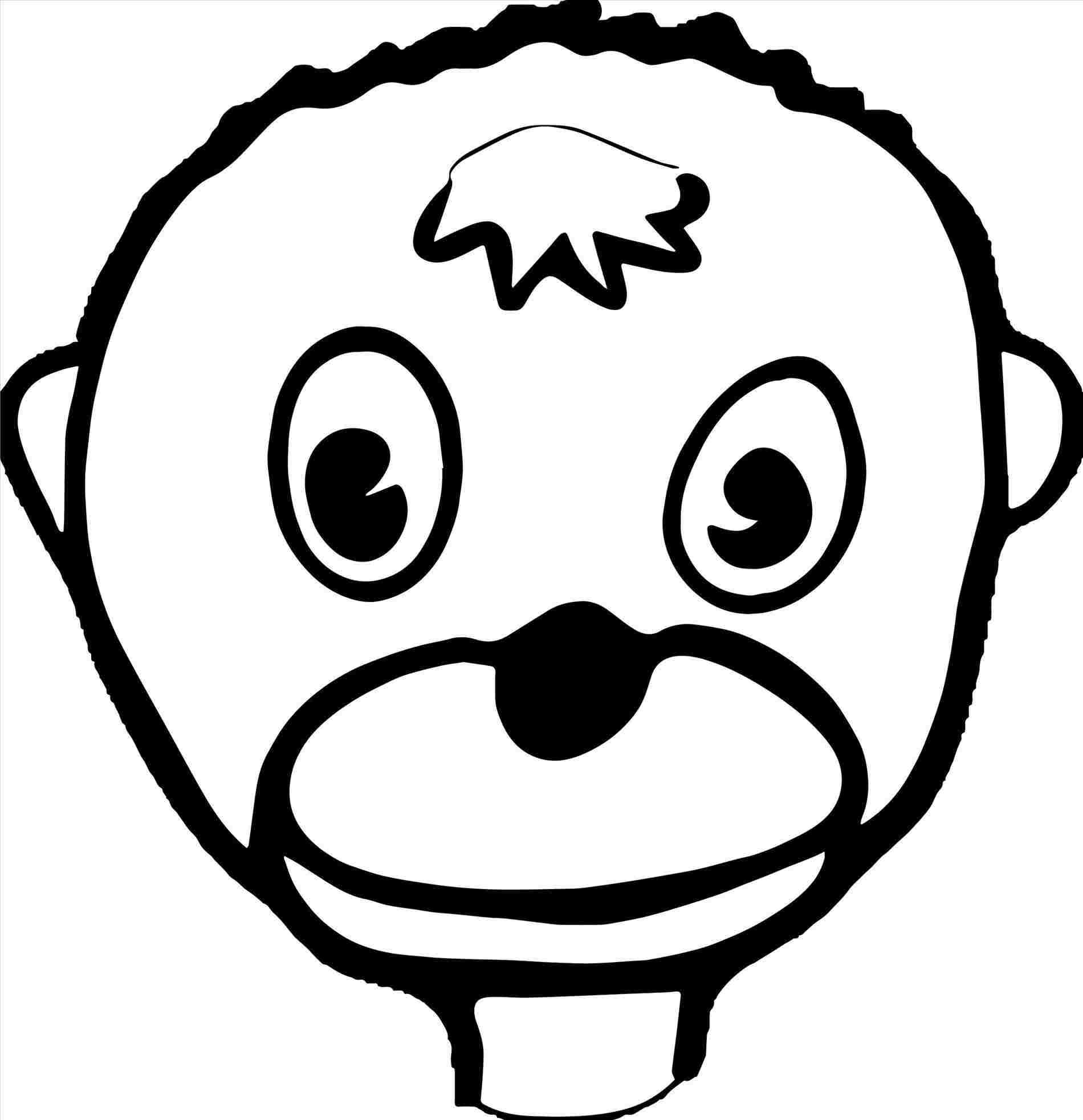 1900x1965 Monkey Face Line Drawing