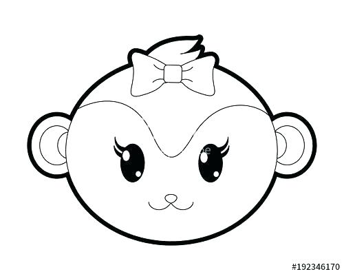 500x398 Line Drawing Of Monkey Face