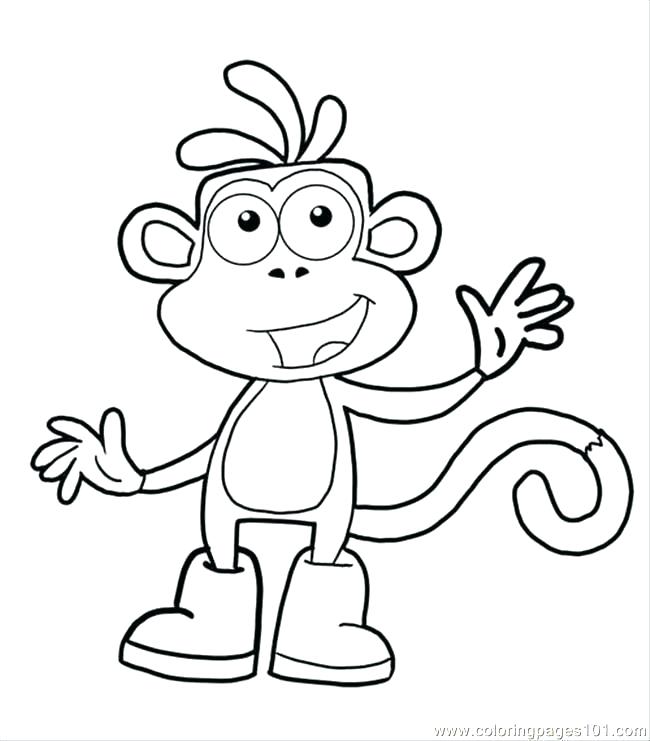 650x741 Monkey Face Outline Of Cute Monkey Face Outline