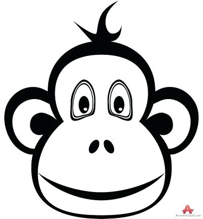 400x431 Monkey Outline Drawing Baby Monkey Cartoon Outline
