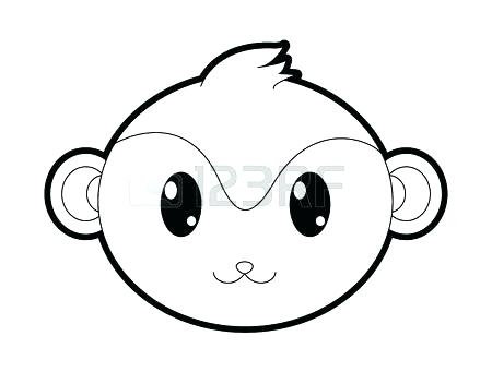 450x341 Monkey Outline Monkey With White Outline Face Free Coloring Pages