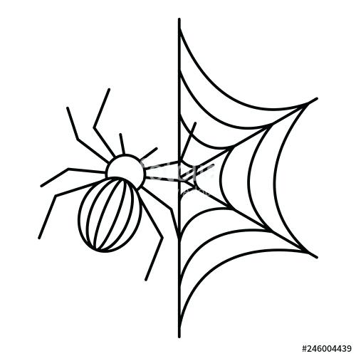 500x500 spider outline spider on web icon outline spider on web vector