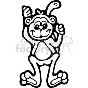 300x300 Black And White Outline Of A Monkey Clipart Royalty Free Clipart
