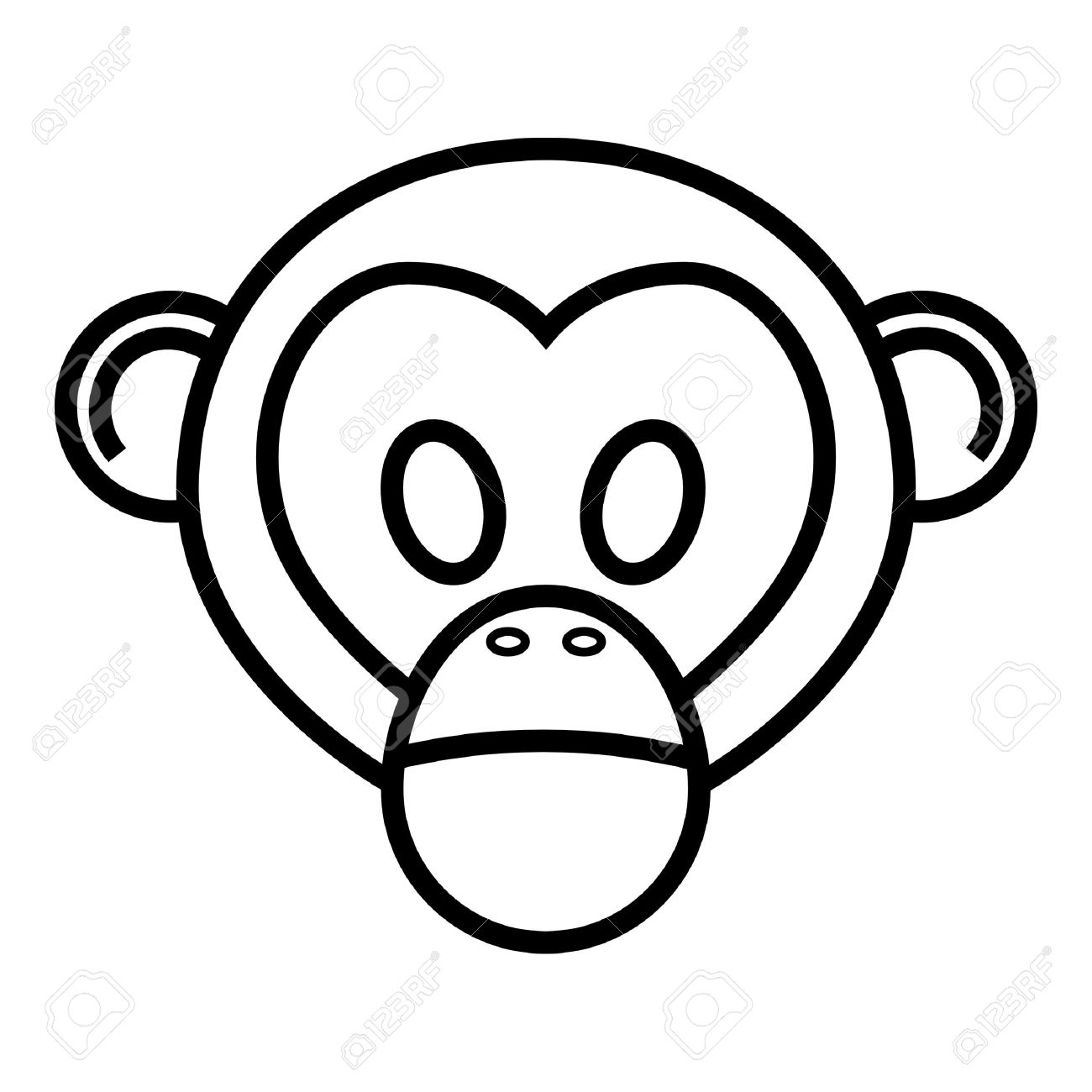 1300x1300 Cartoon Monkey Outline Outline Cartoon Head Of Monkey