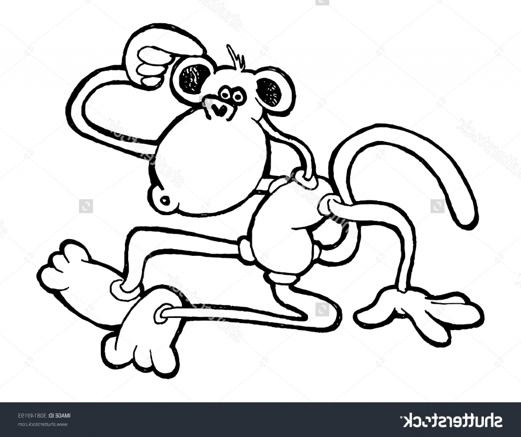1024x859 Cartoon Monkey Sketch Drawing Of A Cartoon Monkey Simple Drawing