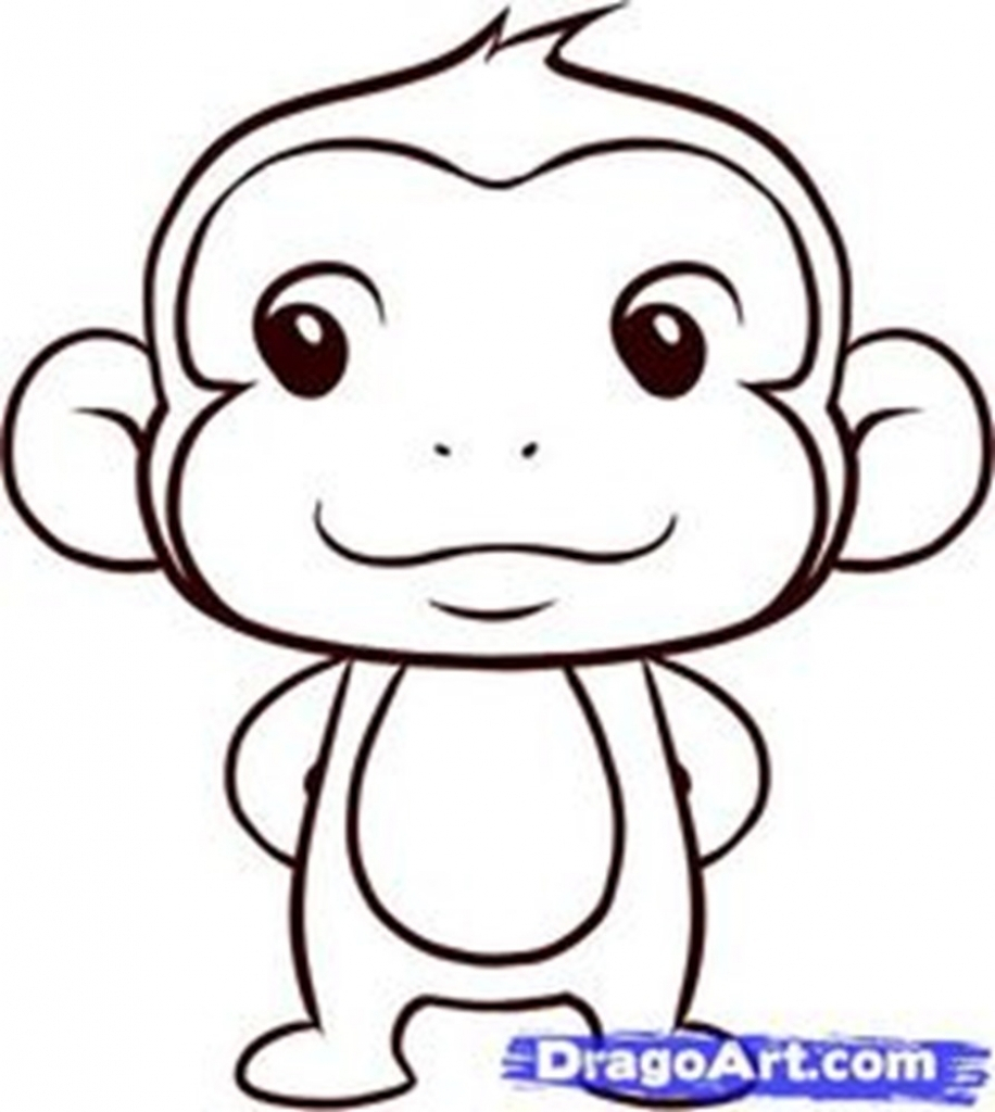 916x1024 Draw A Cartoon Monkey Easy Easy Drawing Monkey At Getdrawings