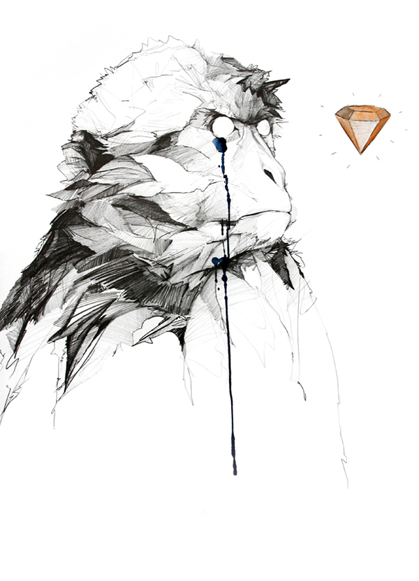 600x832 Monkey Drawings On Pantone Canvas Gallery