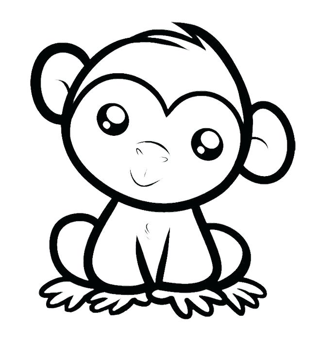 690x705 Monkey Easy Drawing Monkey On A Tree Monkey Face Easy Drawing