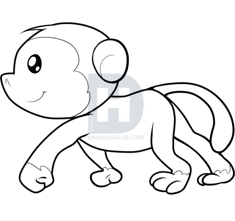 765x720 How To Make A Monkey Drawing Drawing Monkey In The Jungle Search