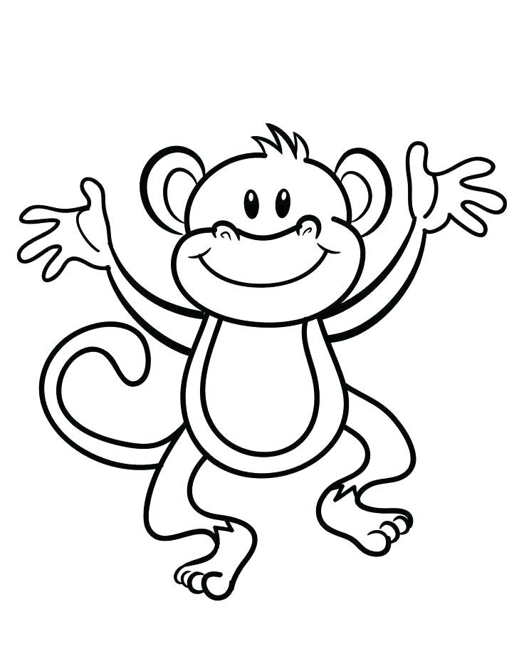 736x932 Monkeys Drawings Baby Monkey Coloring Pages World Of Craft Baby